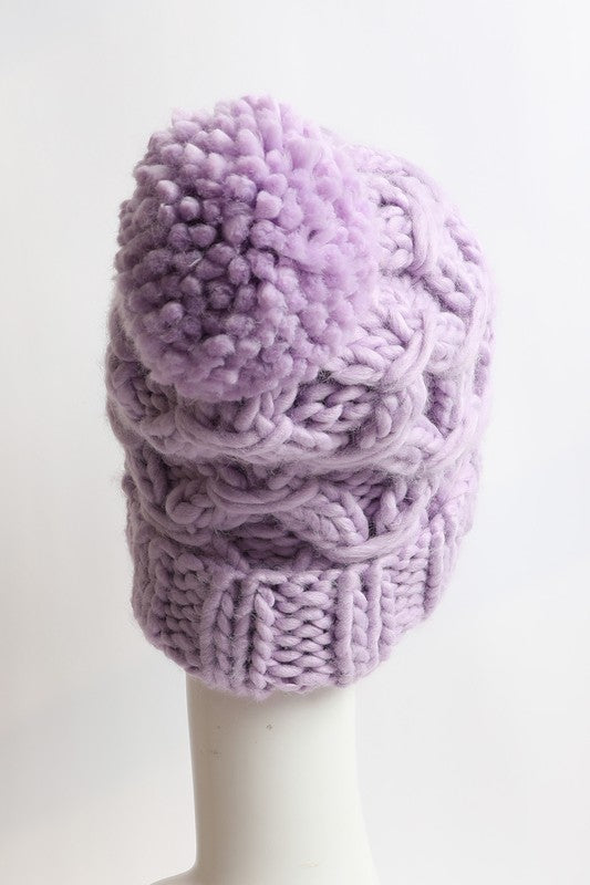 Chunky Knit Pom Beanie