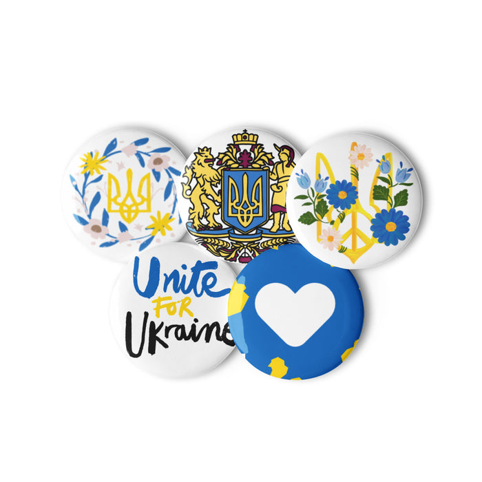 "We Stand For Ukraine" Set of pin buttons