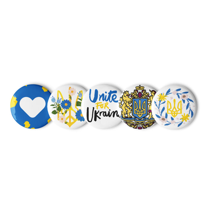 "We Stand For Ukraine" Set of pin buttons