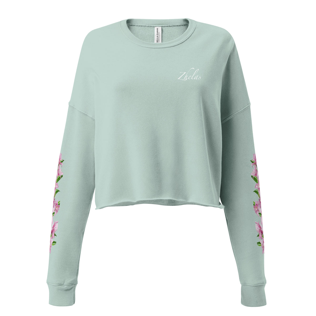 "Floral sleeves" Crop Sweatshirt