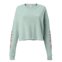 "Floral sleeves" Crop Sweatshirt